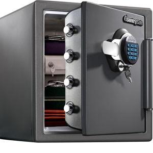 SentrySafe Waterproof and Fireproof Alloy Steel Digital Safe Box for Home with Code Button Keypad, 1.23 Cubic Feet, 17.8 x 16.3 x 19.3 Inches (exterior), SFW123GDC