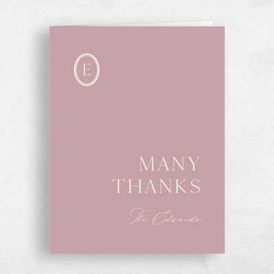 Dusty Rose, Pink Wedding Thank You - Manarola Portrait