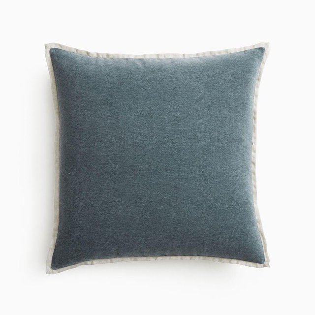 Classic Cotton Velvet Pillow Cover, 20"x20", Ocean, Set of 2
