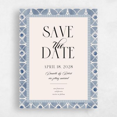 Blue Wedding Save the Date - Anafi Portrait