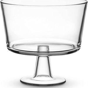 Godinger Trifle Bowl, Fruit Bowl, Italian Made Crystal Glass Footed Trifle Bowls, Dessert Display Cake Stand - Made in Italy
