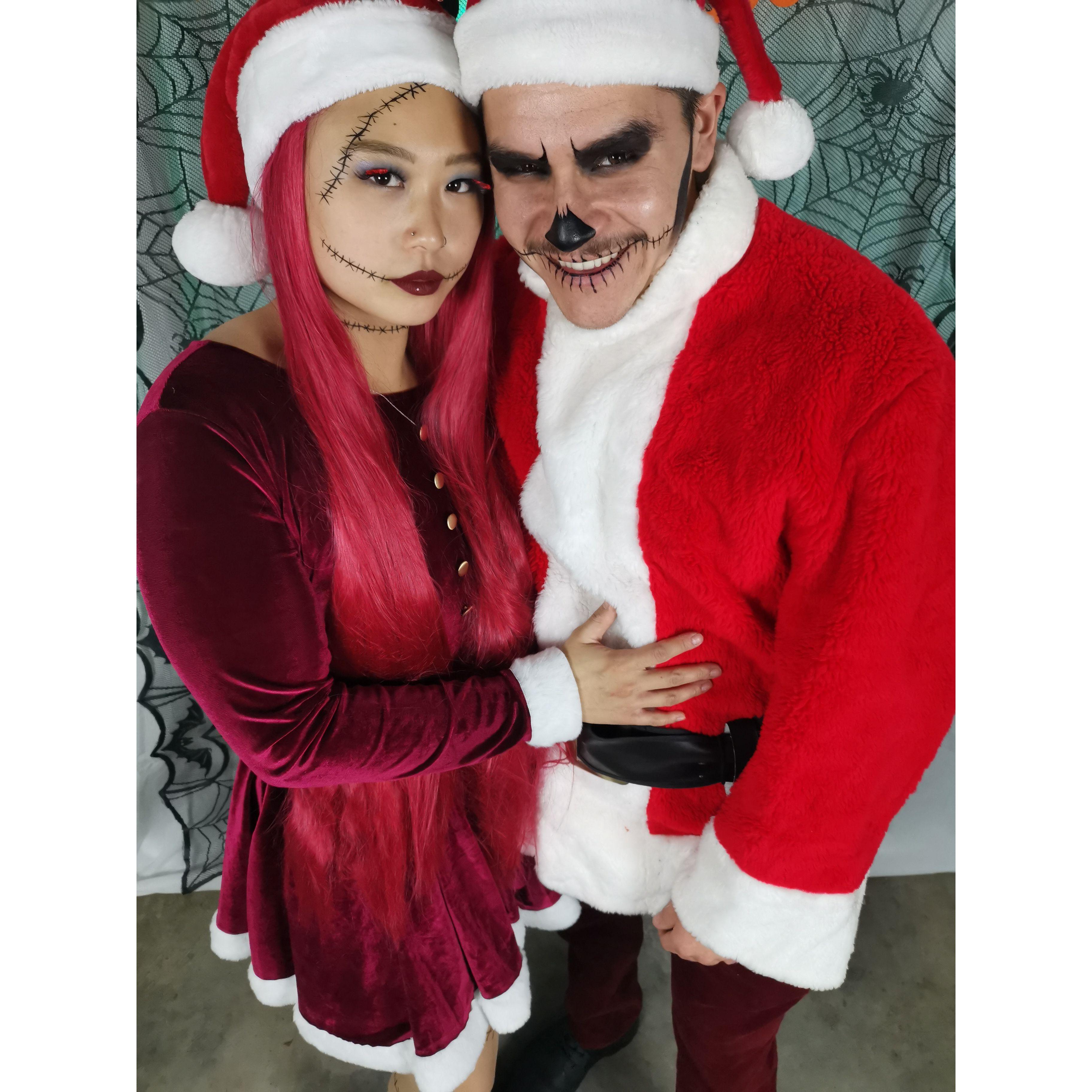 Halloween 2021 as Jack and Sally Claus