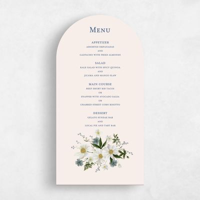 Beige Arch Wedding Menu - Winstead