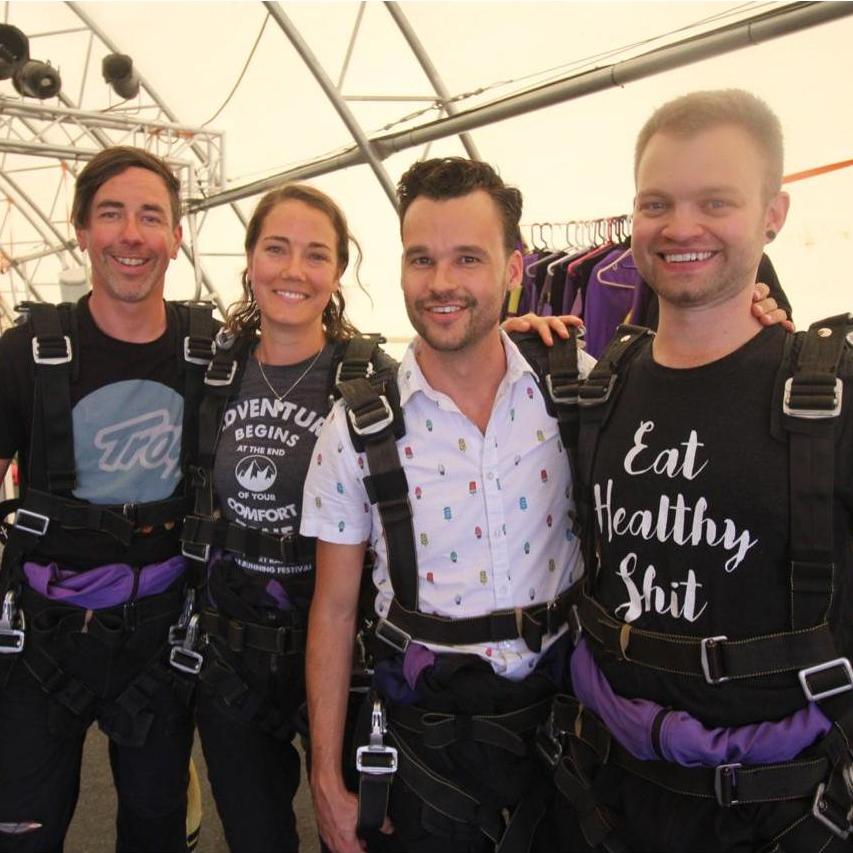 Moments before skydiving