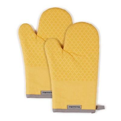 KitchenAid 2pk 7"X12.5" Asteroid Oven Mitts Yellow