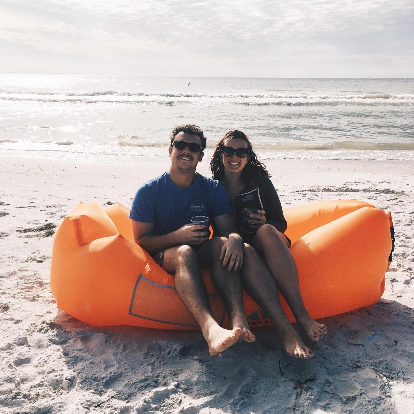 The first of many Florida Christmases spent on the beach, featuring Jacob's mustache.