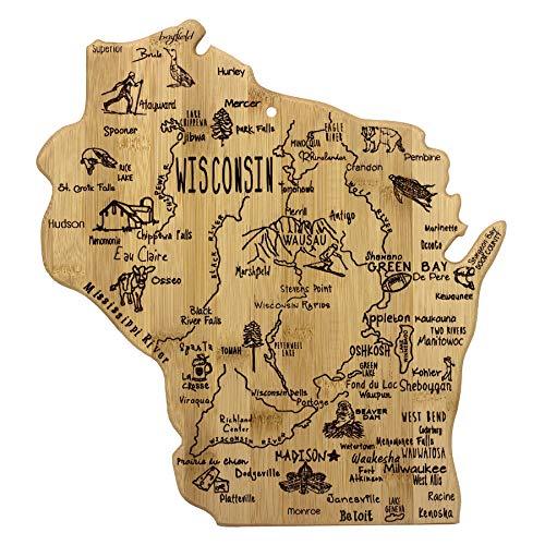 Totally Bamboo Wisconsin State Destination Bamboo Serving and Cutting Board