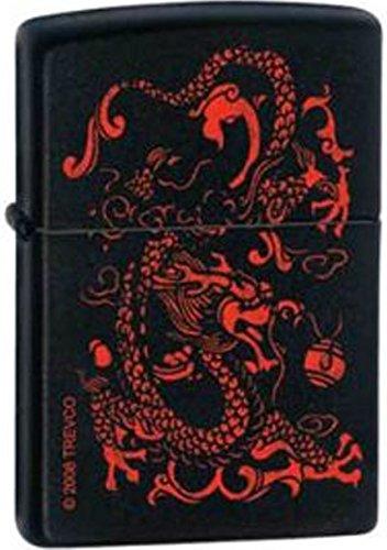 Zippo "Red Dragon" Black Matte Lighter, 6251