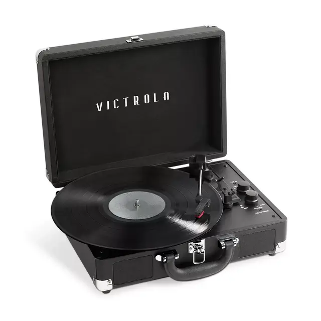 Victrola™ Journey+ 3-Speed Bluetooth® Portable Suitcase Record Player in Black