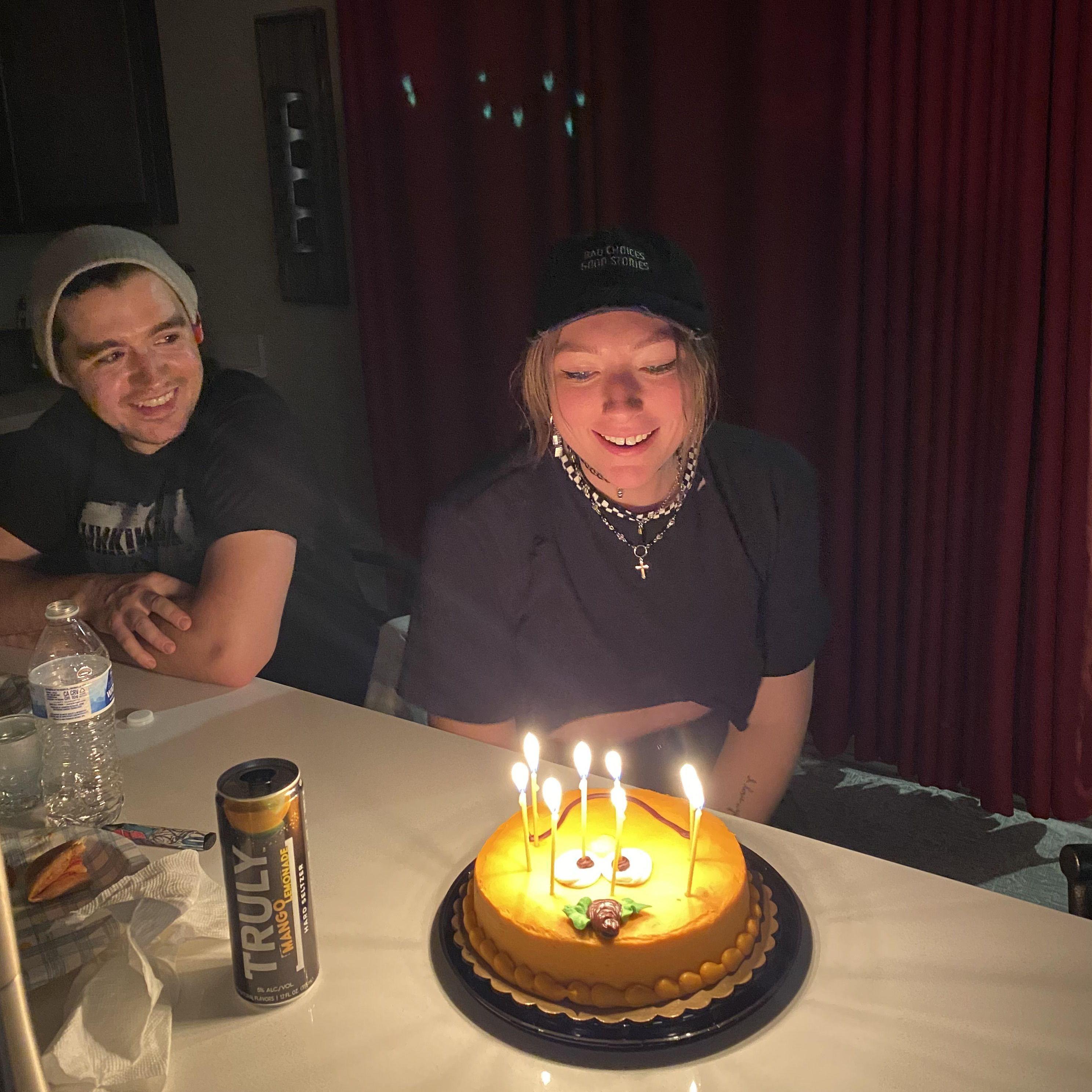 10.22.22 - Our friends invited us over after our When We Were Young Festival blunder, and brought me a birthday cake!