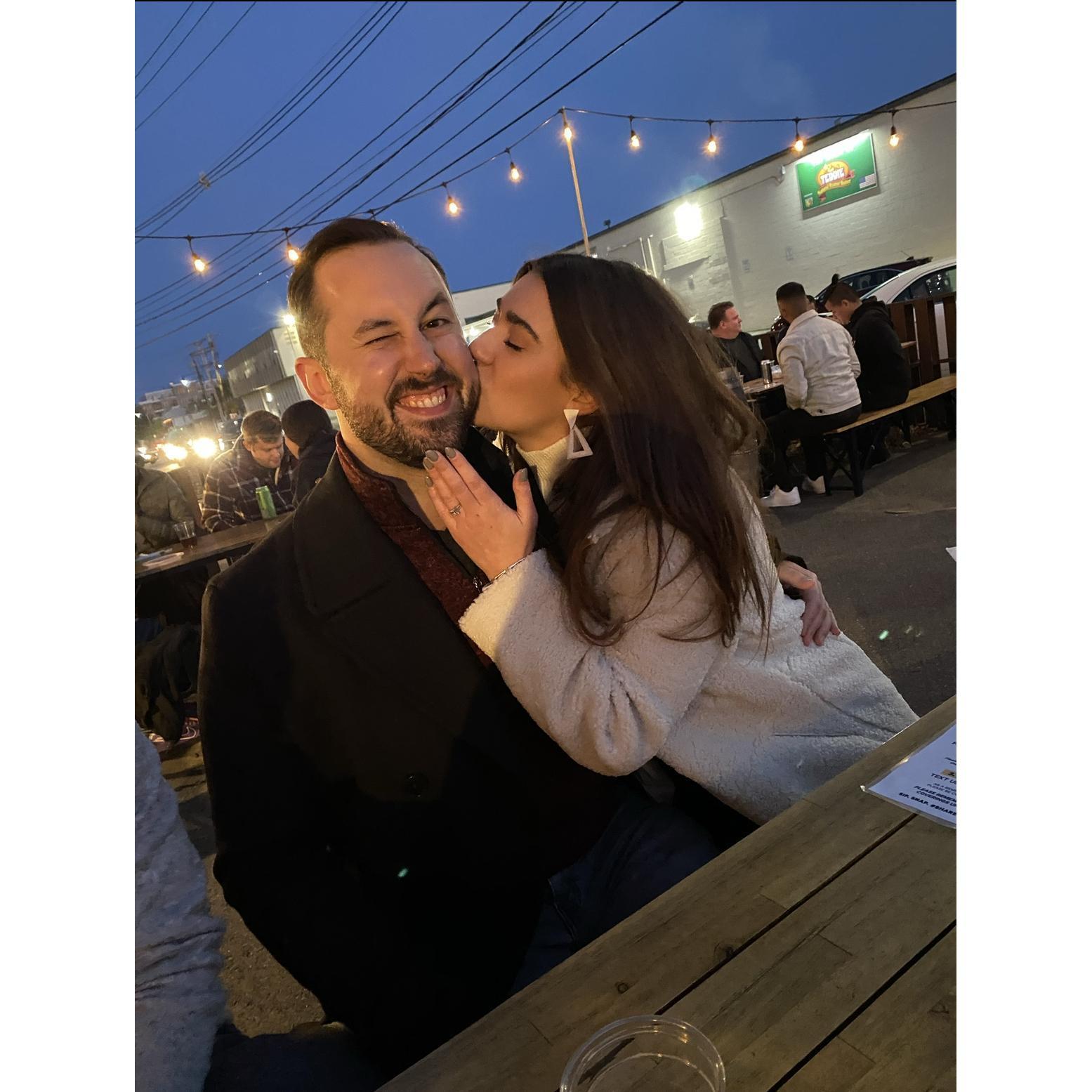 Friends took us out for drinks a few days after getting engaged!