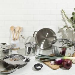 Crate & Barrel EvenCook ® Core 8-Piece Stainless Steel Cookware Set with  Ceramic Non-Stick Frying Pans