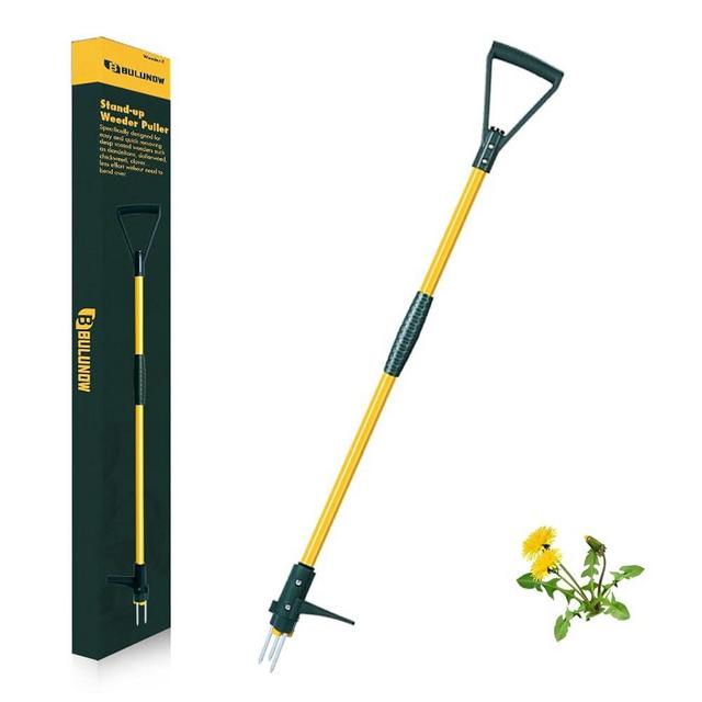 Weed Puller Tool, 50IN Long Handle 3 Claws Stand Up Weeder, Extra Thickened Stainless Steel Shaft Garden Weeding Tool,Remove the Roots of Thistles, Crabgrass, Dandelions, and Blackberries, etc.