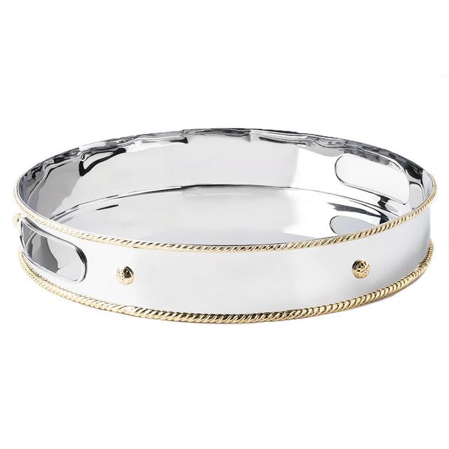 Periton Round Bar Tray - Bright Satin/Gold
