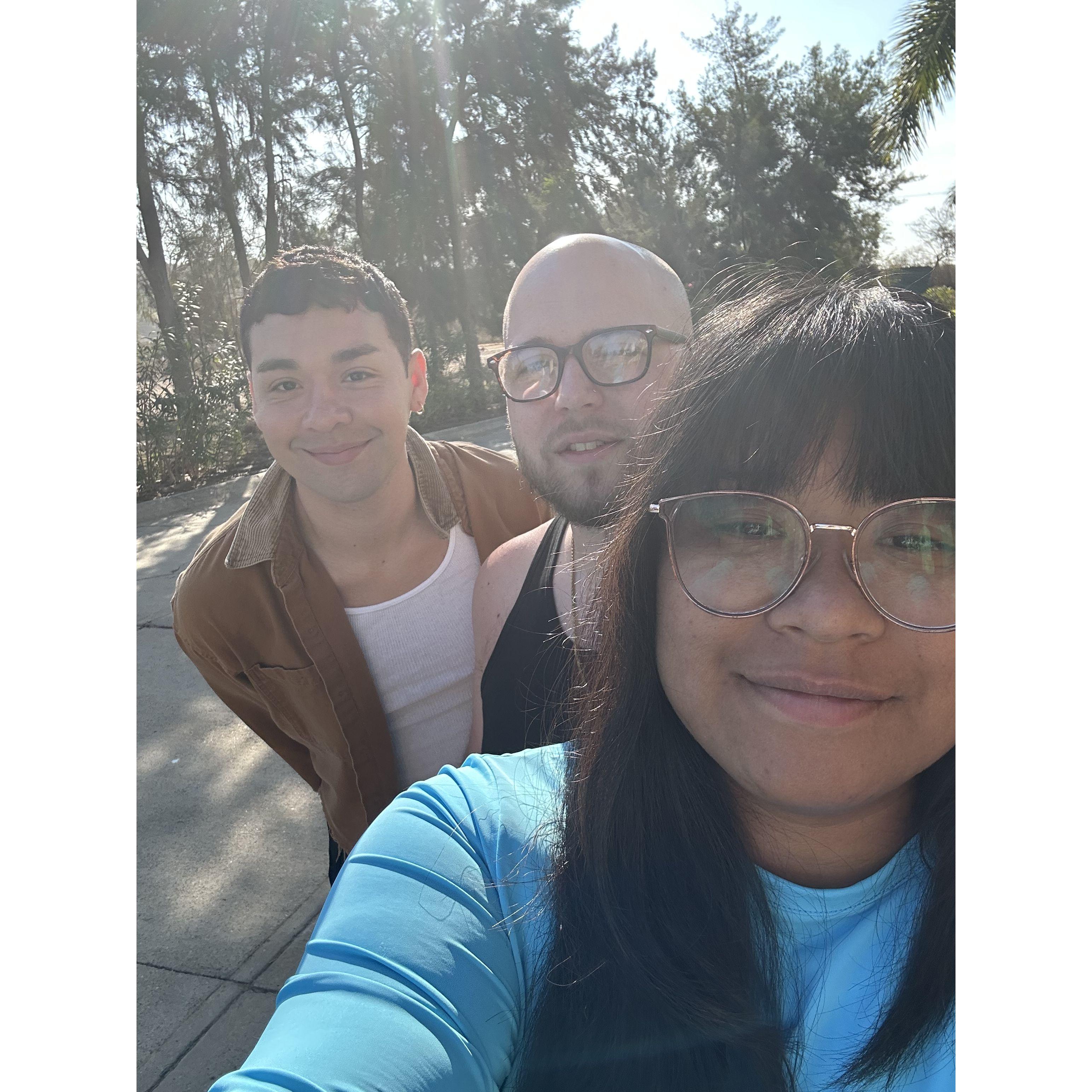 The morning after we got engaged, heading to breakfast.