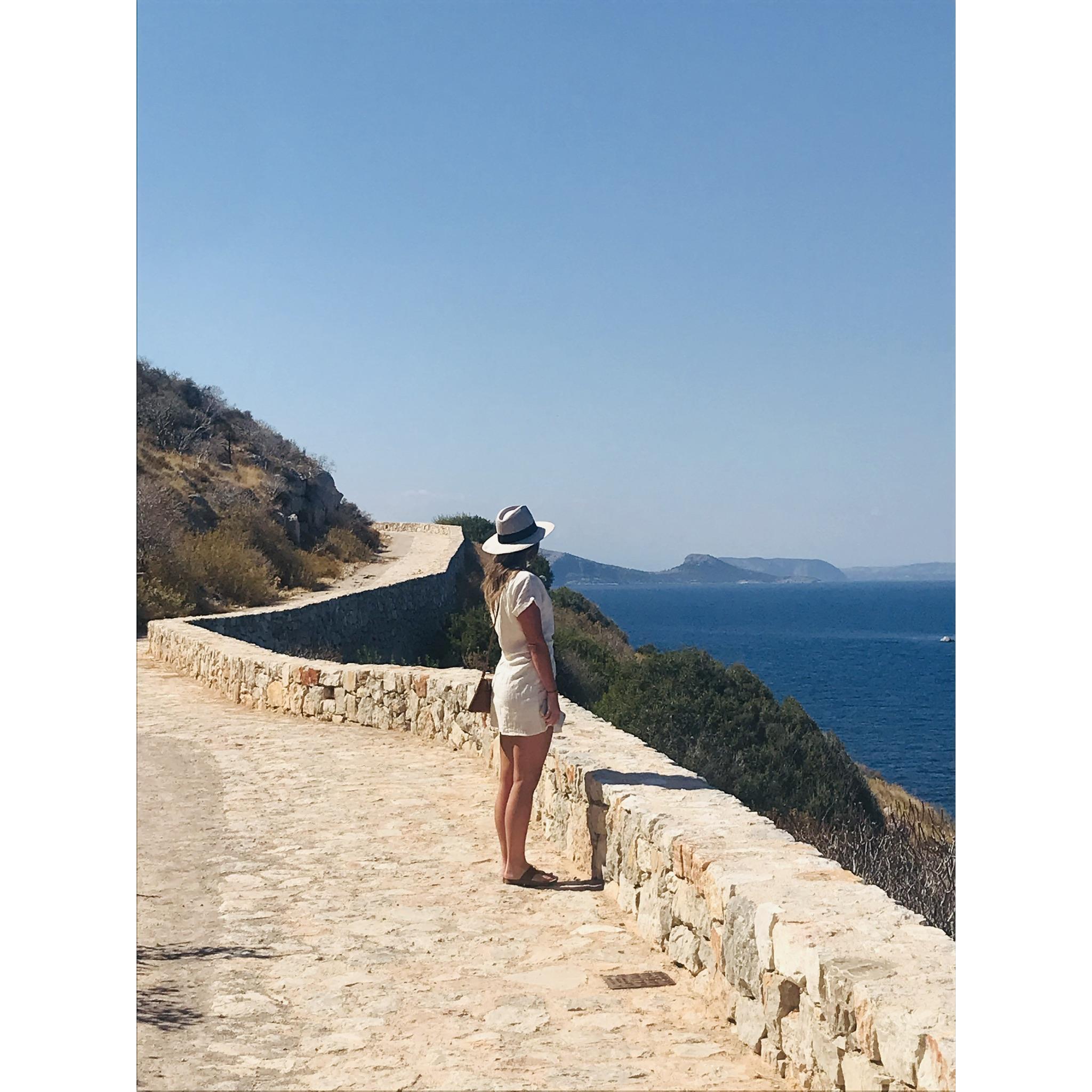 Taking in the view on a walking trail in Hydra