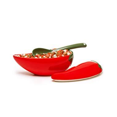 Prepworks by Progressive Salsa Bowl with Spoon - Great for Homemade Salsa and Pico De Gallo, Dips, Party foods, Condiments, Sauces and Toppings