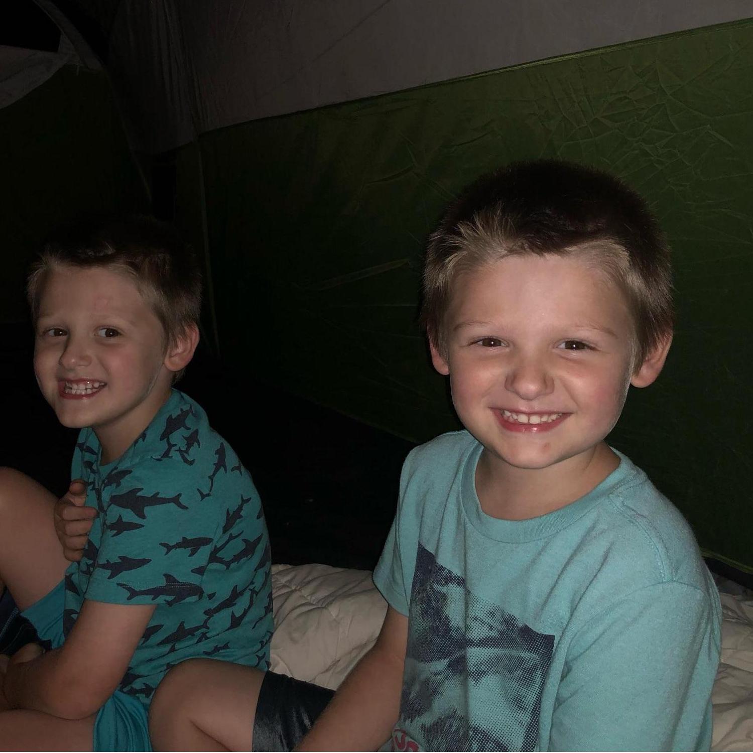 Tristan and William on our camping trip!