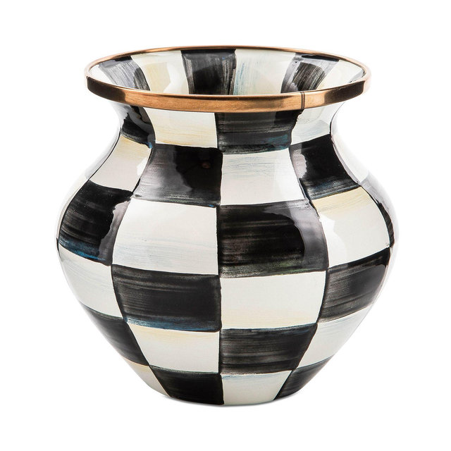 MacKenzie-Childs Courtly Check Enamel Vase
