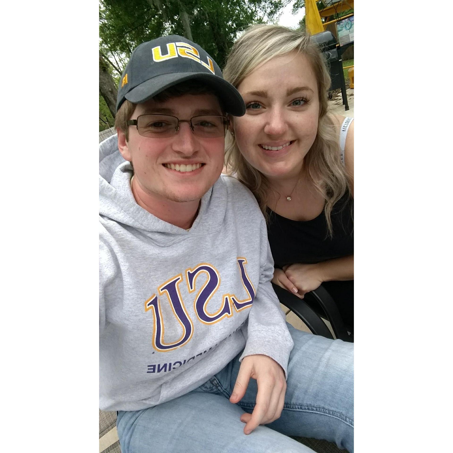 Reunited after Tanner's externship in Mississippi