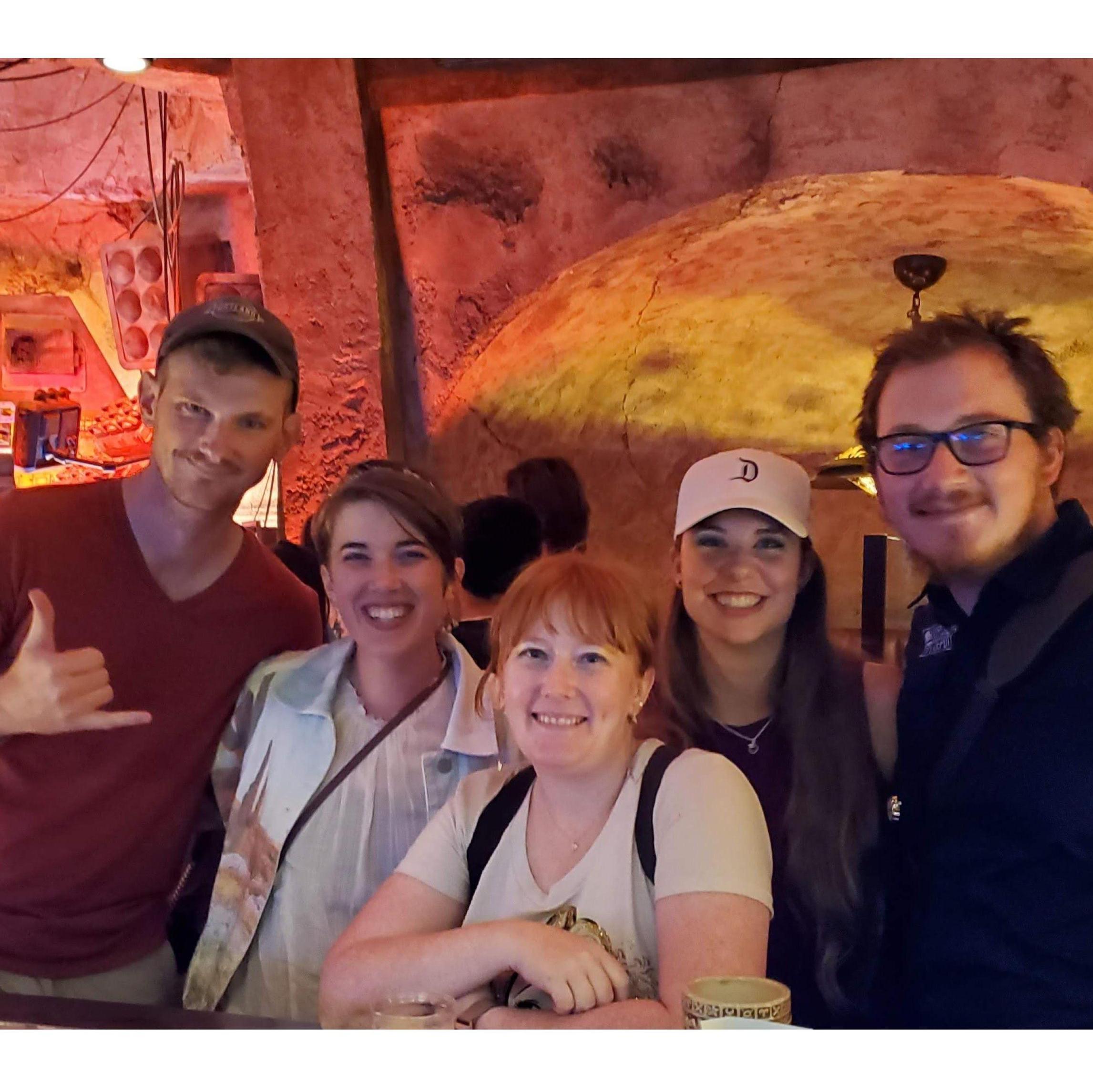 Brides family at Mos Eisley Cantina in Disney World