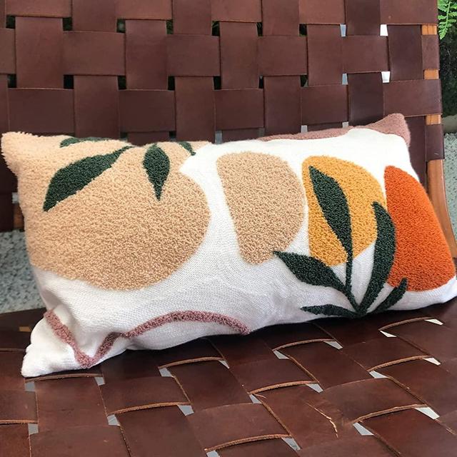MOLILI Abstract Boho Throw Pillow Covers,Minimalism Tufted Decorative Lumbar Cushion Case Pillowcase for Couch Sofa Bedroom Living Room Farmhouse(12×20inch)