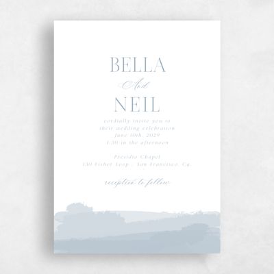 Blue Typography Wedding Invitation - Saif Portrait