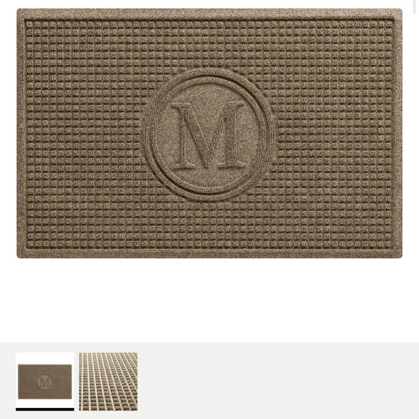 WaterHog Squares Monogrammed Doormat