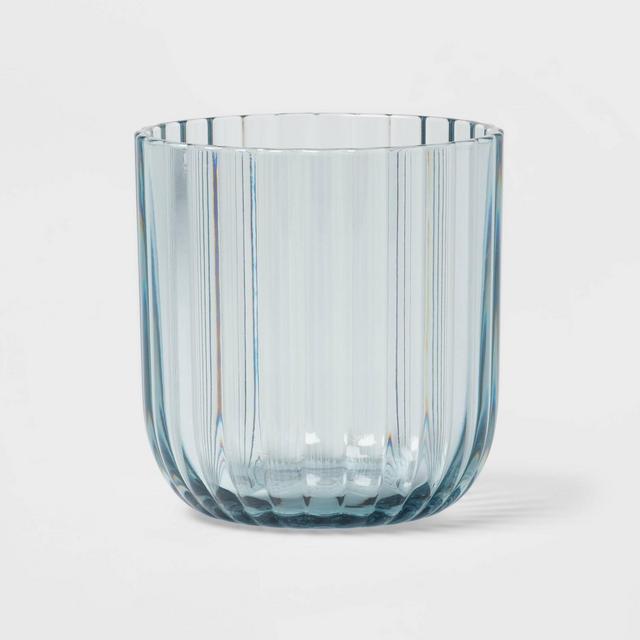 11oz Plastic Ribbed Short Tumbler Blue - Threshold™