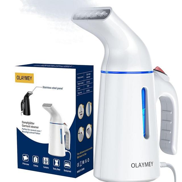 Steamer for Clothes, Handheld Steamer for Garment, Portable Steamer, 700W Strong Penetrating Travel Iron Removes Wrinkles on Clothes and Fabric 120ml Big Capacity for Office and Travel(White)