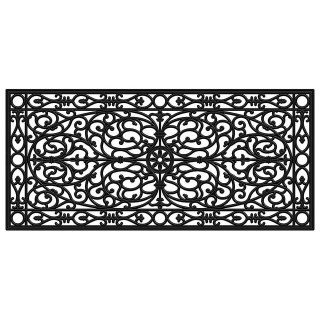 Calloway Mills 900222248 Gatsby Rubber Doormat, 22" x 48", Black