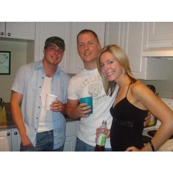 One of the first pictures we ever took back at Western with Mike McLean, one of our groomsmen!