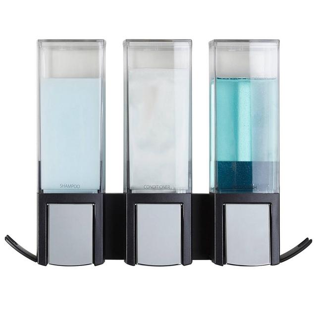 Clever Three Chamber Wall Mount Soap and Shower Dispenser Black/Chrome - Better Living Products