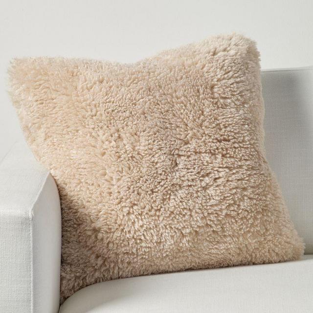 Dream Faux Fur Pillow Cover, 20", Oyster