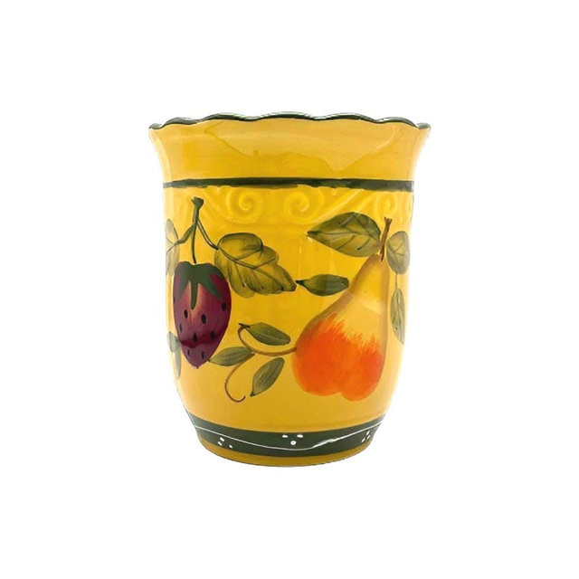 Tuscany Utensil Holder – Colorful Hand-Painted Ceramic Kitchen Crock | Italian-Style Countertop Organizer for Spoons, Spatulas & Tools