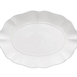 Rosa Collection Oval Platter 16" in White