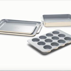 Cream - 5 Piece Bakeware Set | Organizers Included | Non-Toxic Ceramic Coating