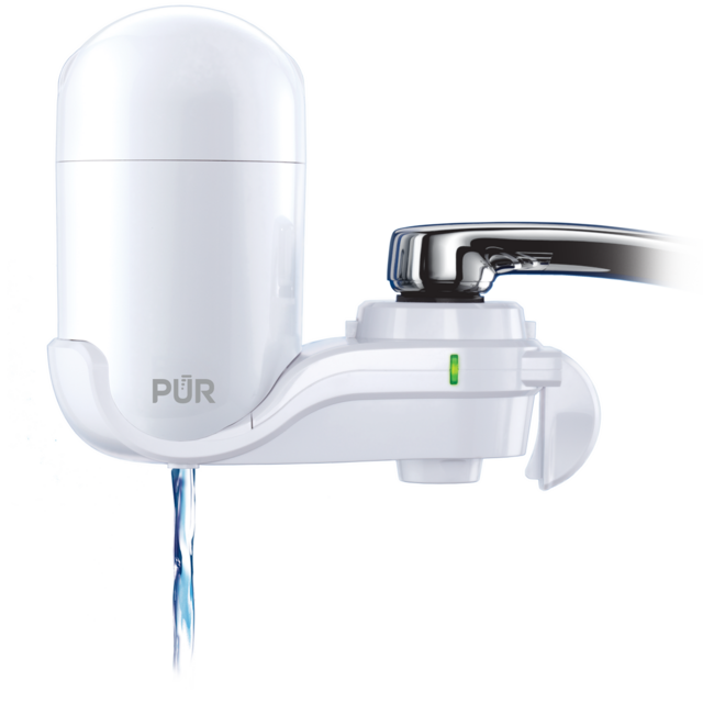 PUR Chemical & Physical Faucet Mount Water Filtration System, FM-3333B, White