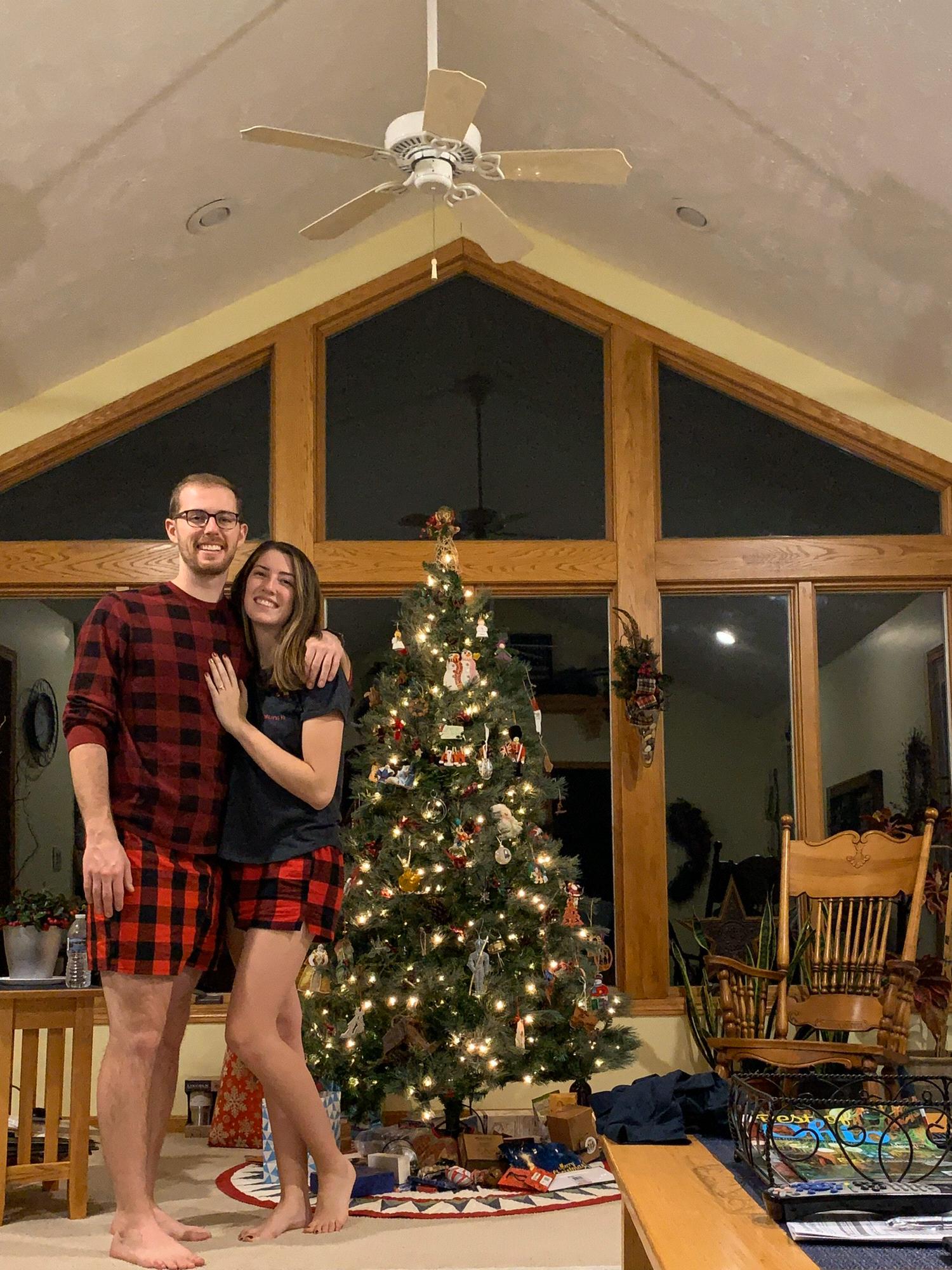 Celebrating the holidays in Ohio with our first set of matching pajamas courtesy of [Sam’s] Mother Teresa!