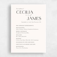 Beige Wedding Program - Santiago