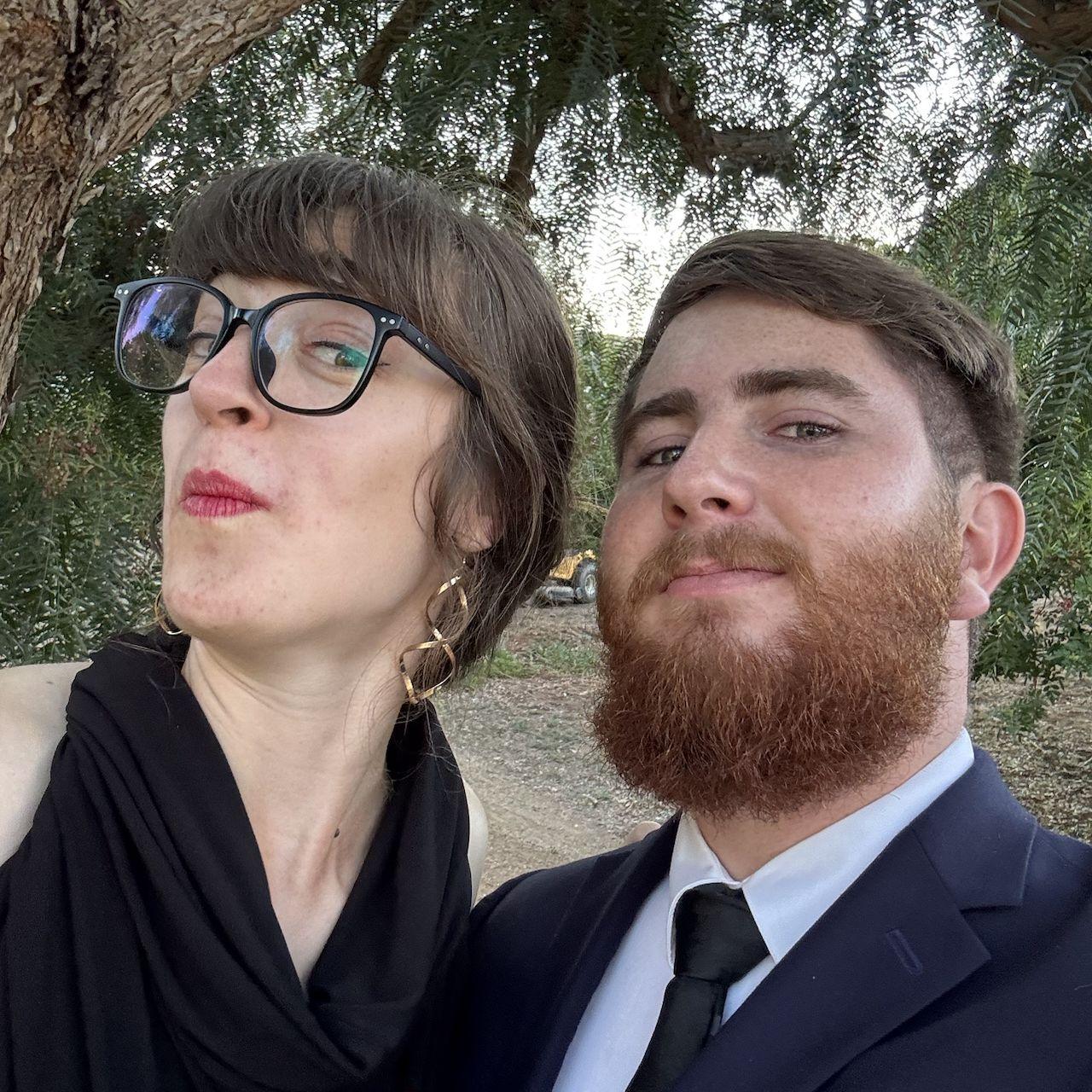 Attending a wedding together for family friends