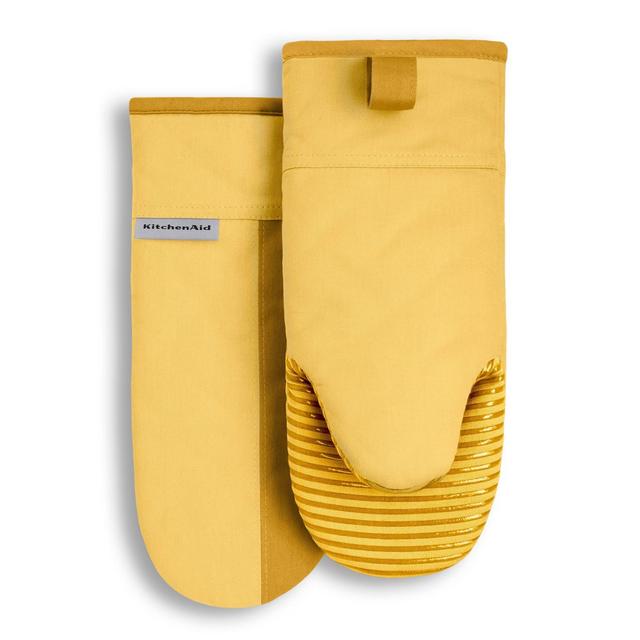 KITCHENAID Beacon Two-Tone Oven Mitt 2-Pack Set, Majestic Yellow, 5.75"x13"