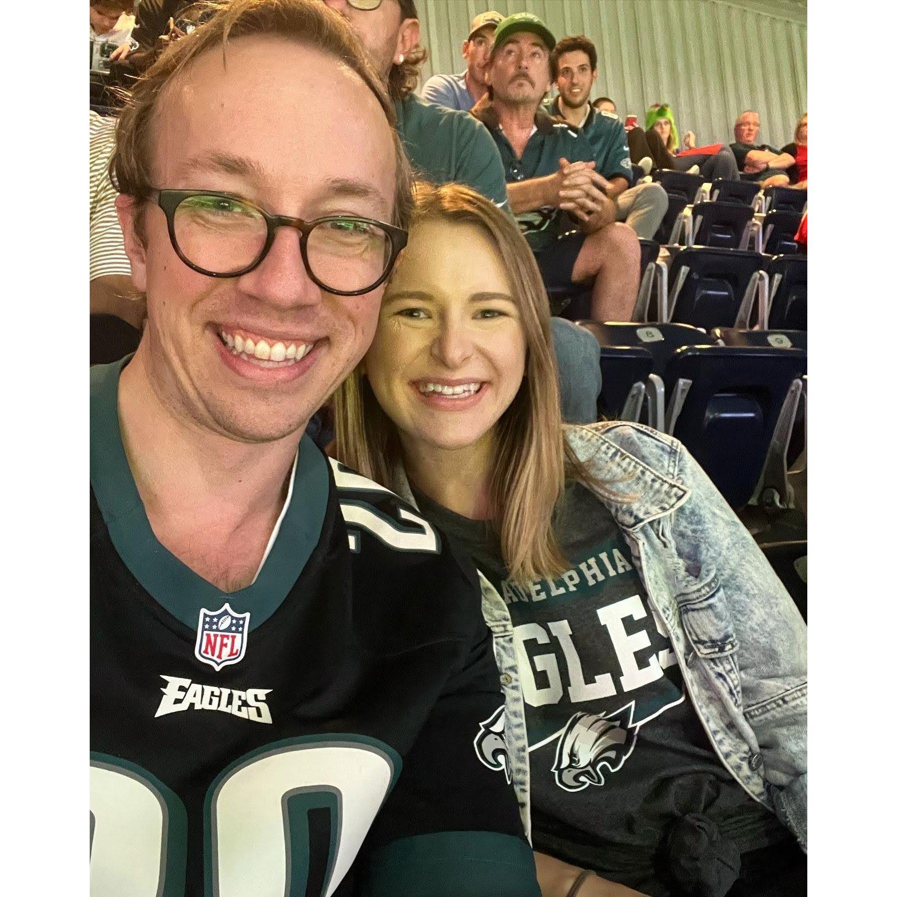 Katie's first Eagles game (in Houston)