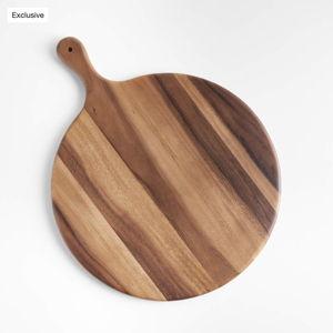 Tondo Acacia Paddle Serving Board | Crate & Barrel