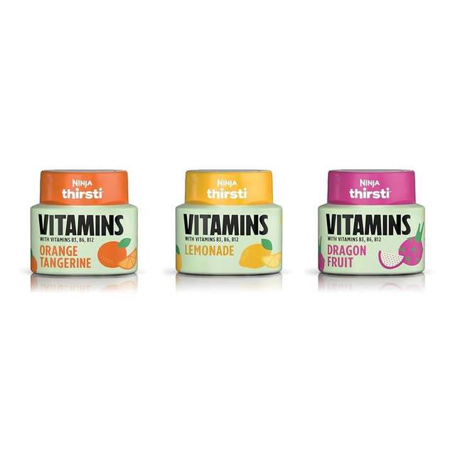 Ninja Thirsti Flavored Water Drops, Vitamins B3, B6, B12, Variety Pack, 3 Pack, Calories, Zero Sugar, 2.07 Fl Oz, Makes 17, 12oz Drinks, WCFV4