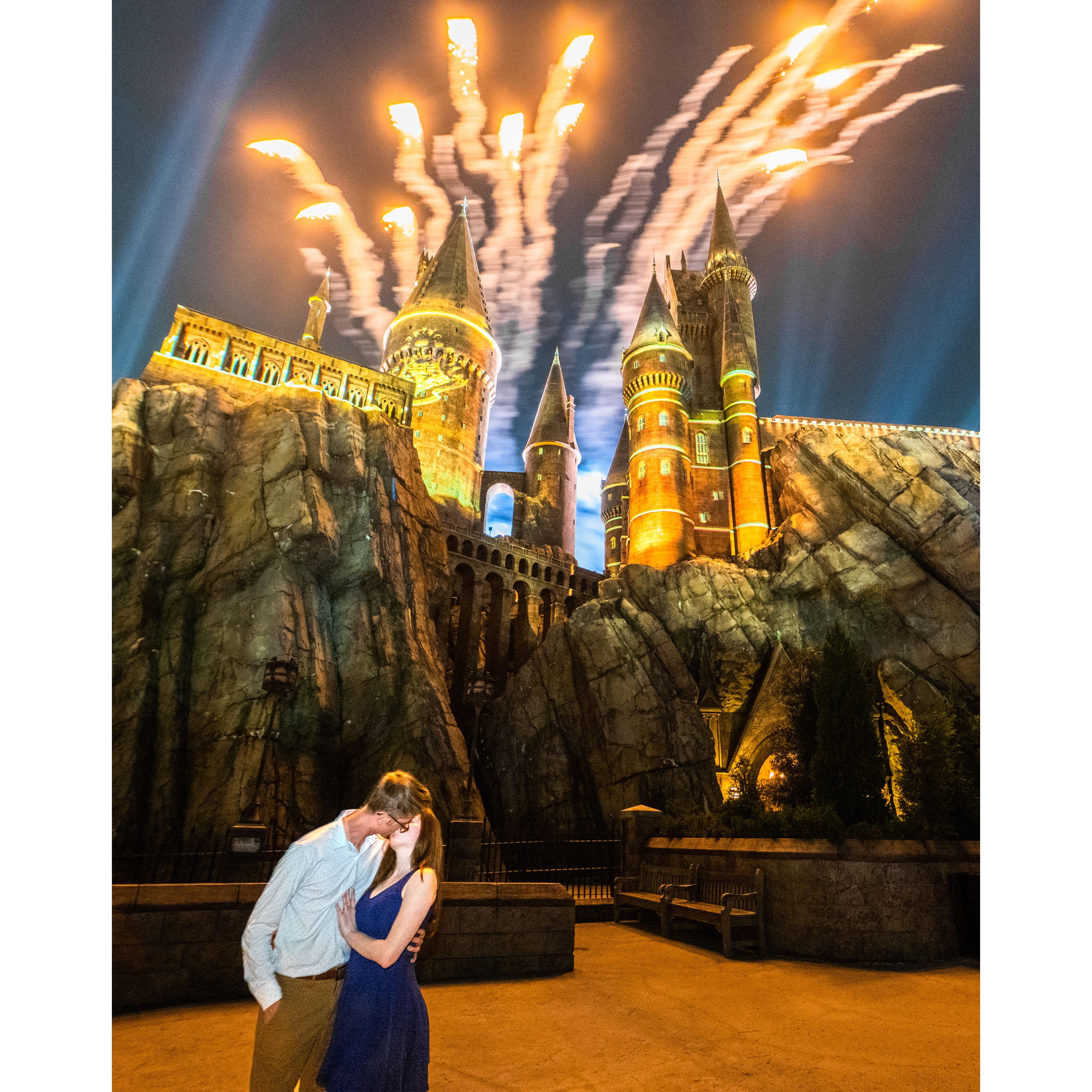 Fireworks at Harry Potter Universal