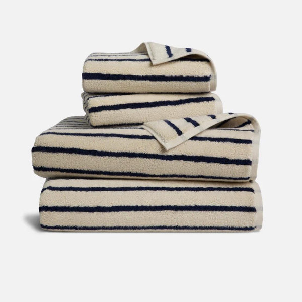 Super-Plush Turkish Cotton Bath Sheet Bundle Stripped Midnight Navy