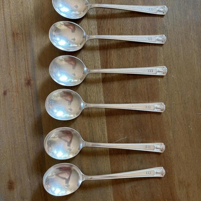 Antique Holmes & Edwards (International Silver) set of 6 “Century” silverplate soup/gumbo spoons
