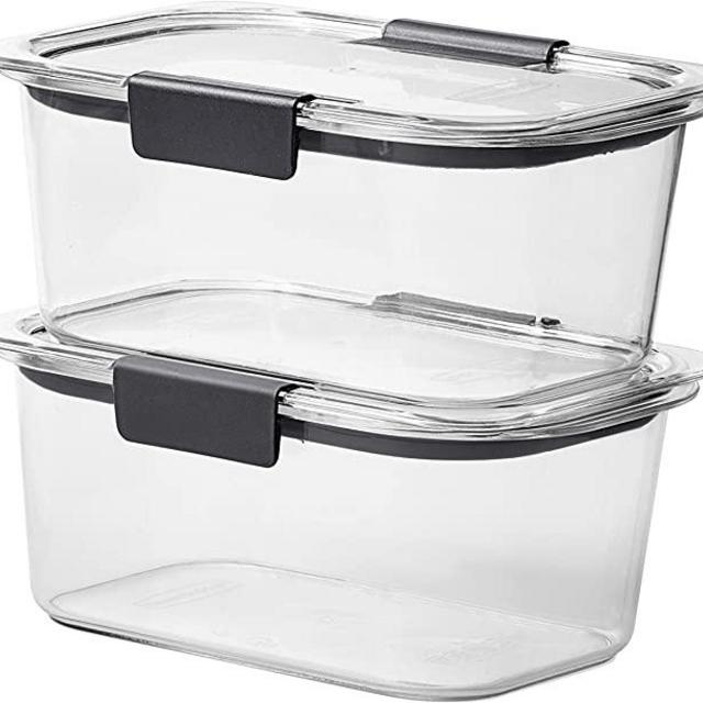 Rubbermaid Brilliance Food Storage Container, Medium Deep, 4.7 Cup, Clear, 2-Pack