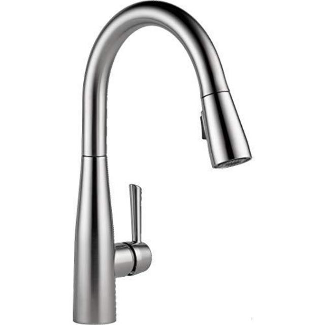 Delta Faucet Essa Single-Handle Kitchen Sink Faucet with Pull Down Sprayer and Magnetic Docking Spray Head, Arctic Stainless 9113-AR-DST